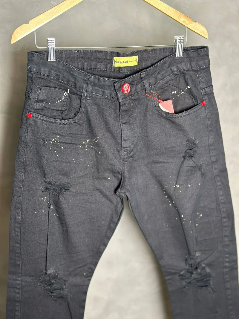 CALÇA CARAJA JEANS PRETA (MODELO JOGADOR)