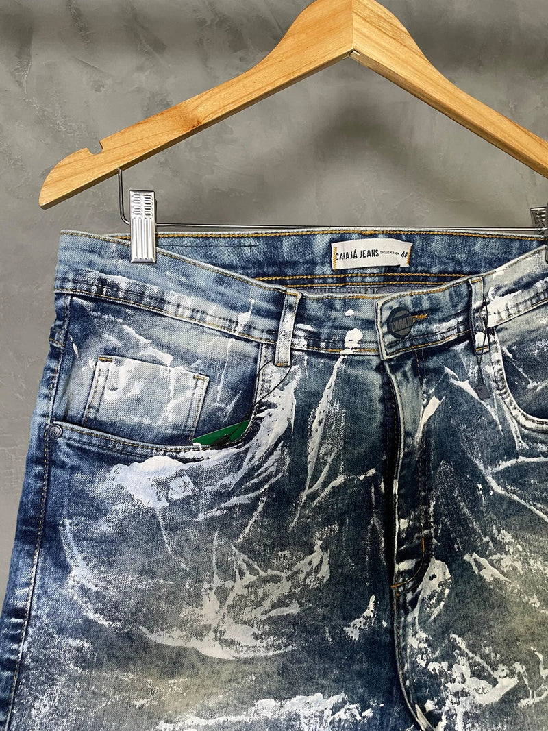 BERMUDA CARAJA JEANS COM TINTA